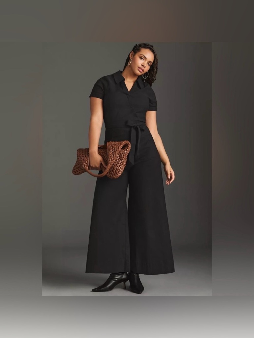 Maeve By ANTHROPOLOGIE The Colette Wrap Wide Leg Jumpsuit Size 12